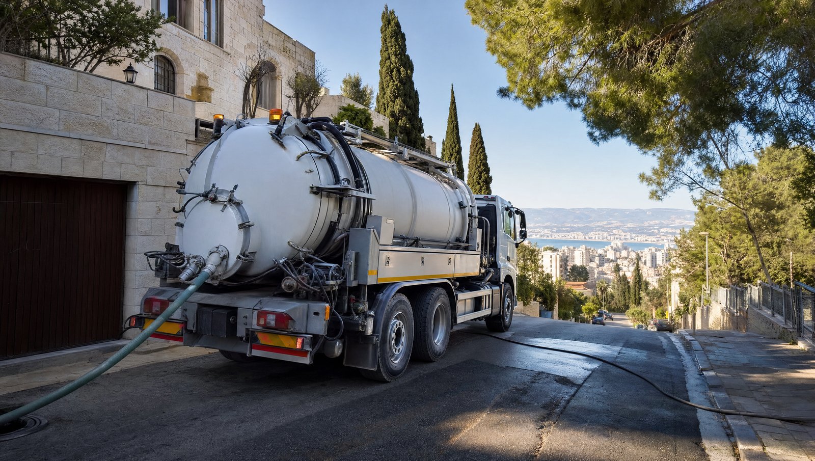 ביובית בחיפה ברחוב בעל שיפוע
